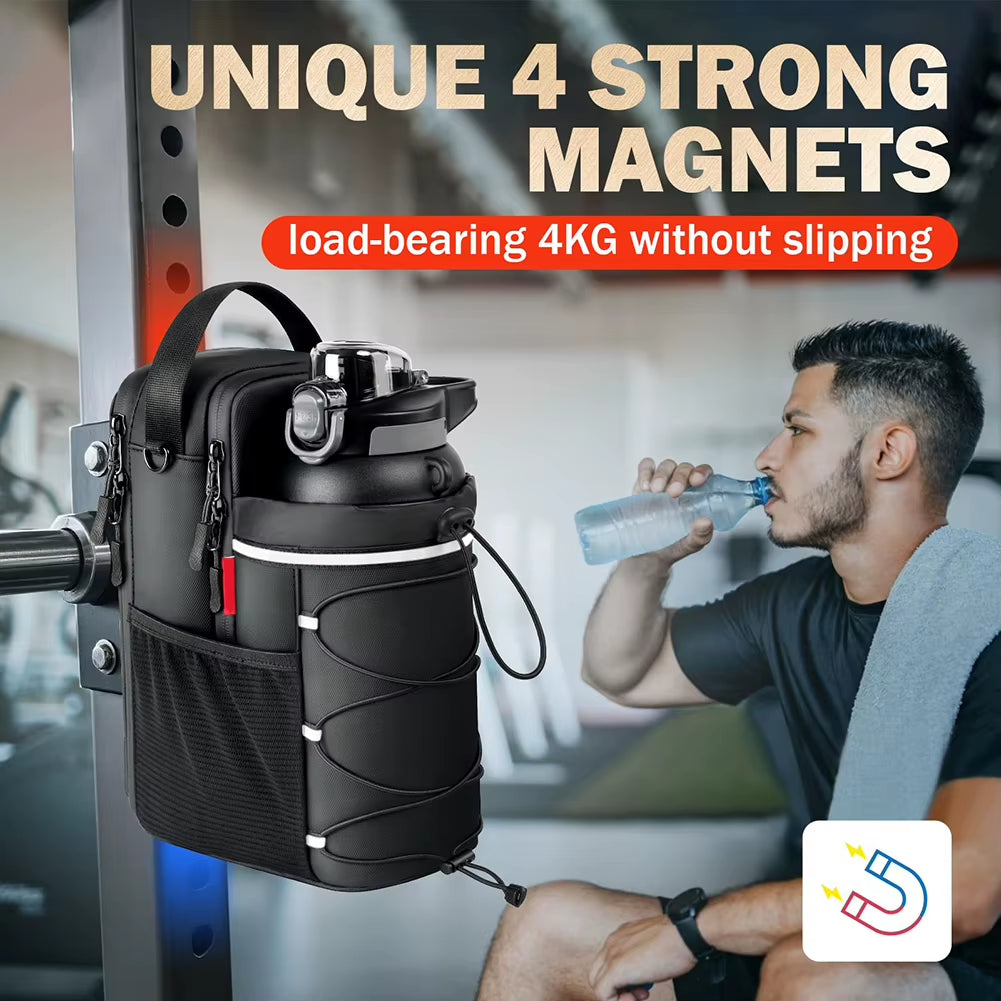 Magnetic Gym Bag Magnetic Water Bottle Bag Crossbody Bag Gym Pouch for Men and Women